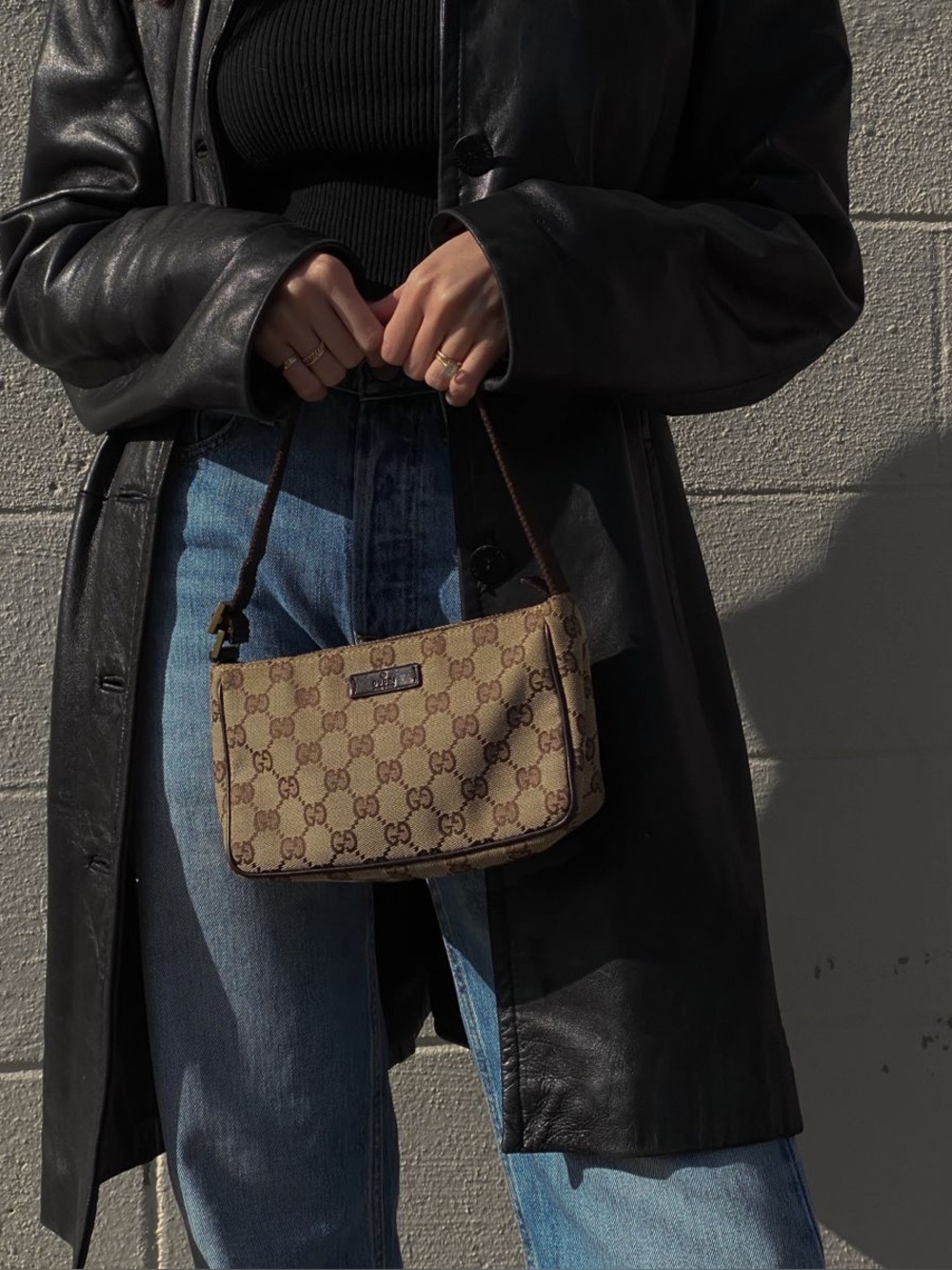 Authentic Vintage Gucci GG Canvas Pochette